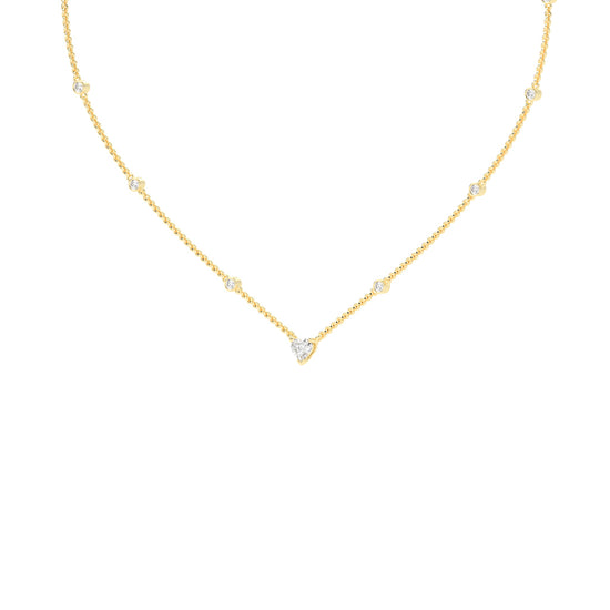 Sweetheart Sparkle Heart & Diamond Pendant Necklace