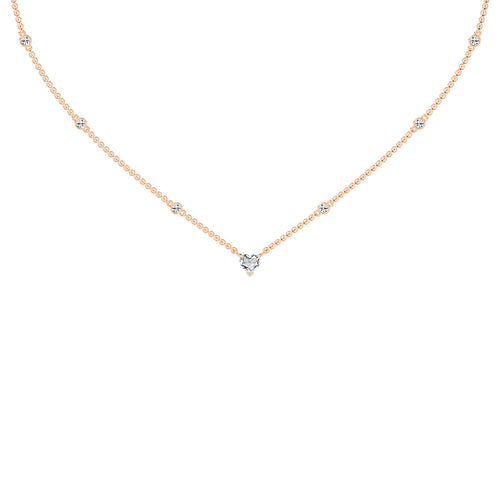 Sweetheart Sparkle Heart & Diamond Pendant Necklace