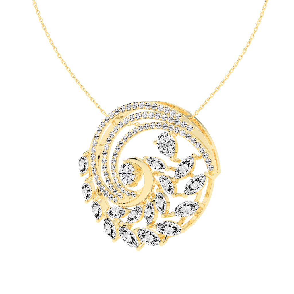 Vesperia Foliage Pear Cut Casual Lab Diamond Pendant