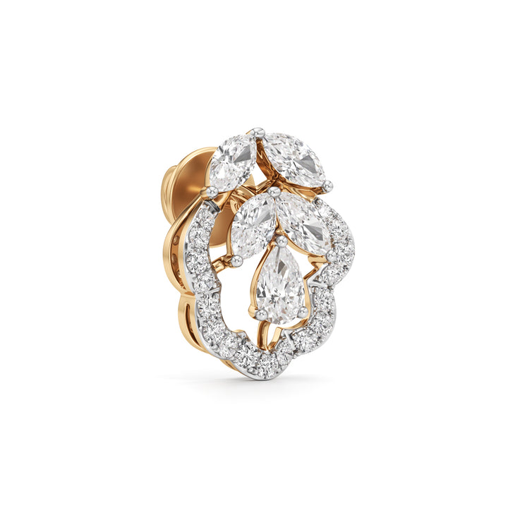 Diamond Floral Bloom Stud Earrings