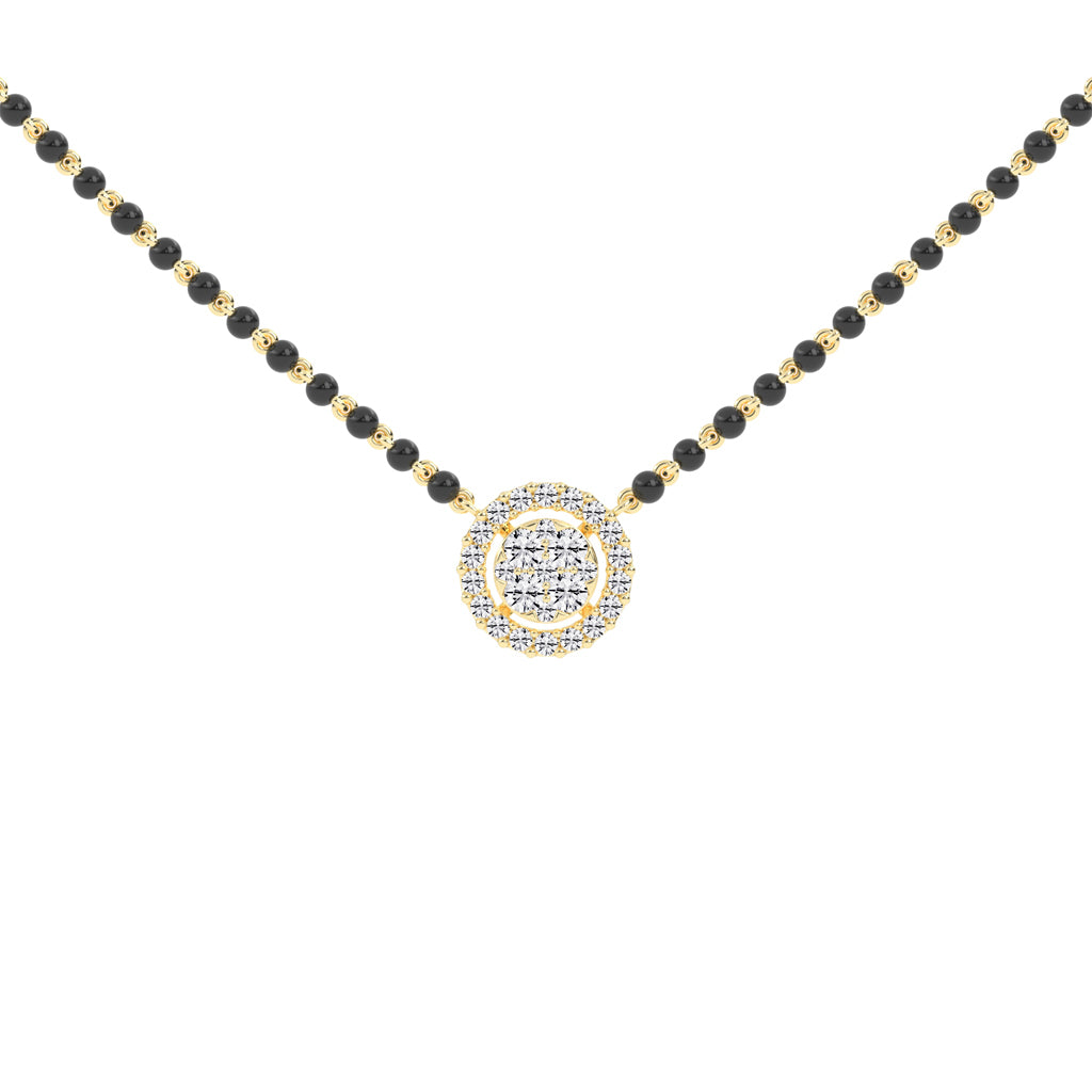0.50Ct Round Shape Delicate Mangalsutra