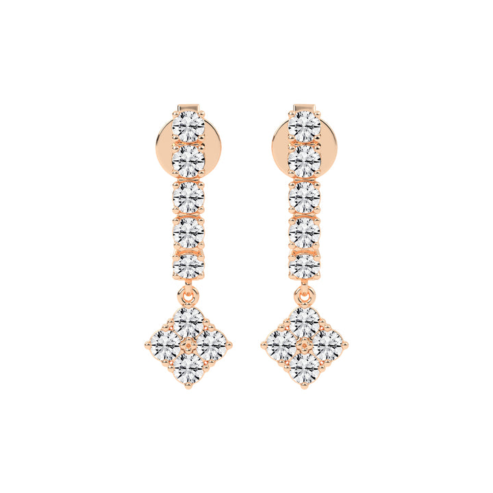 2Ct Round Shape Rose Gold Hoops Earrings