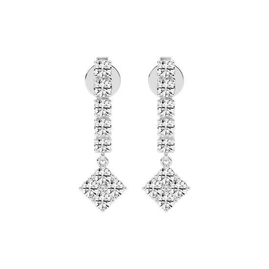 2Ct Round Shape Rose Gold Hoops Earrings