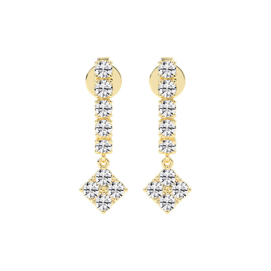 2Ct Round Shape Rose Gold Hoops Earrings