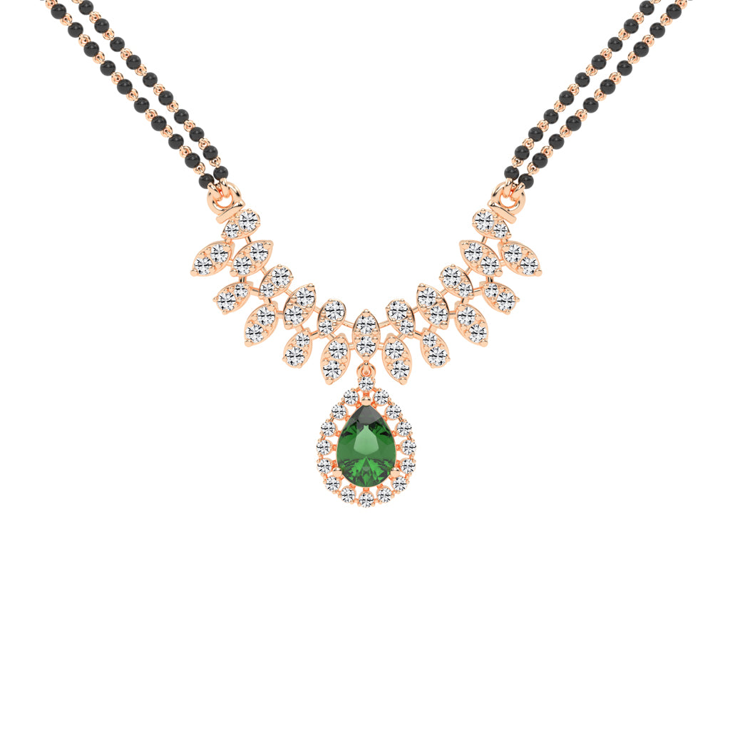 3Ct Pear Shape Fancy Mangalsutra
