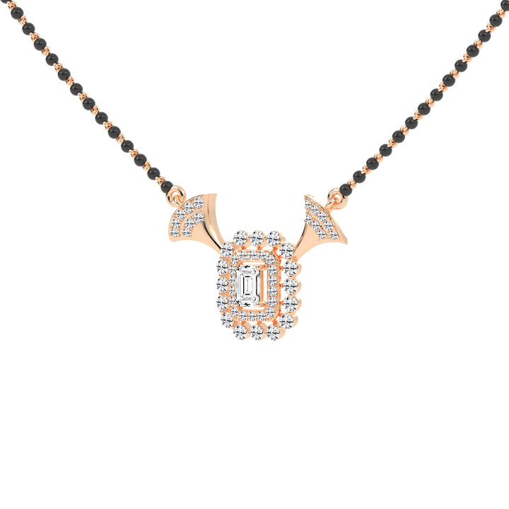 1.75Ct Emerald Shape Solitaire Mangalsutra