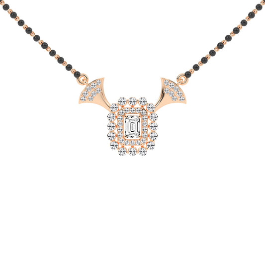 1.75Ct Emerald Shape Solitaire Mangalsutra