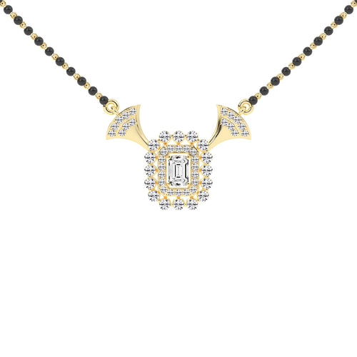 1.75Ct Emerald Shape Solitaire Mangalsutra