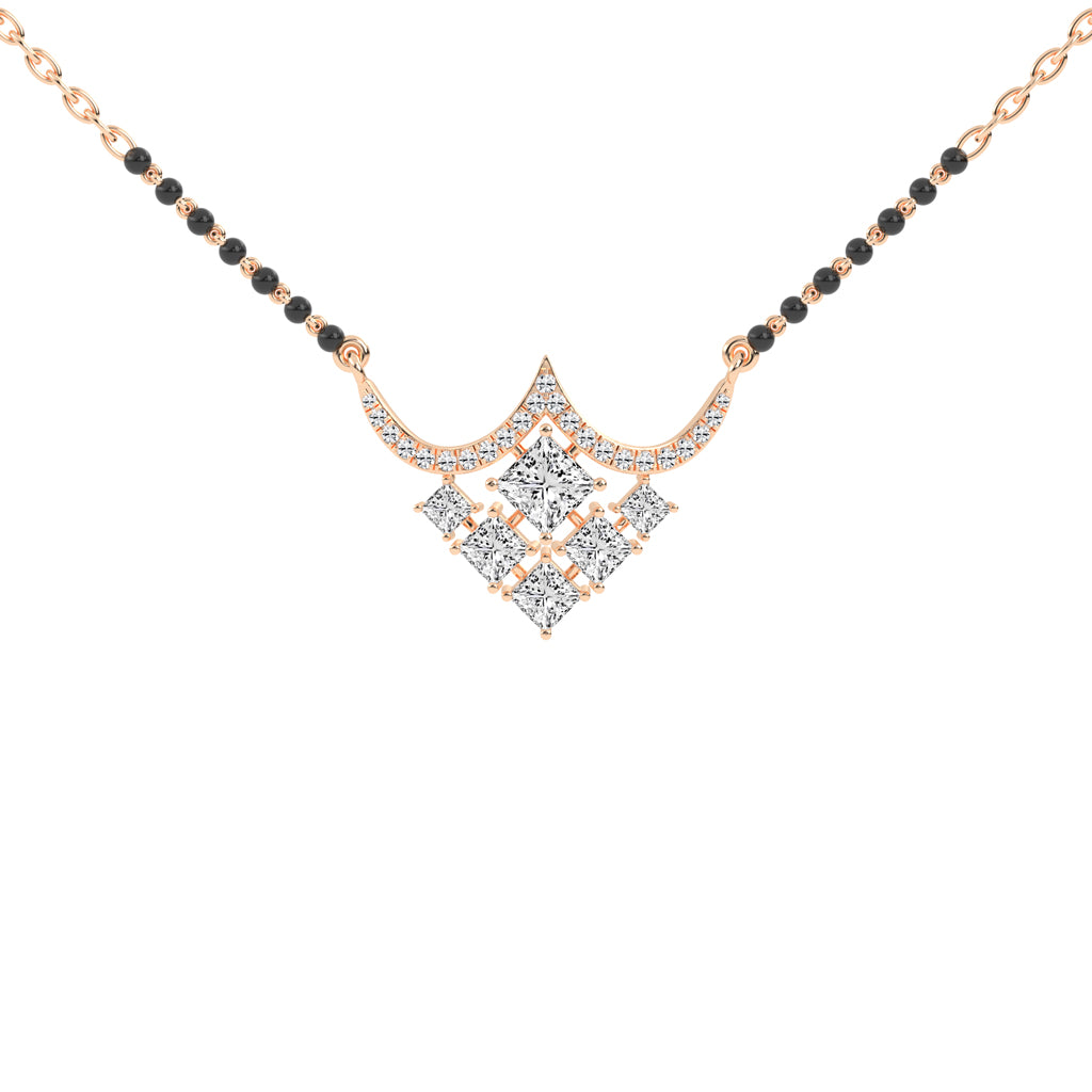 1.75Ct Princess Shape Solitaire Mangalsutra