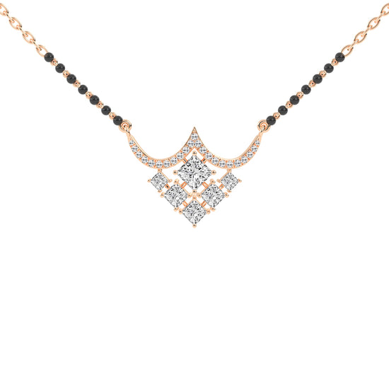 1.75Ct Princess Shape Solitaire Mangalsutra