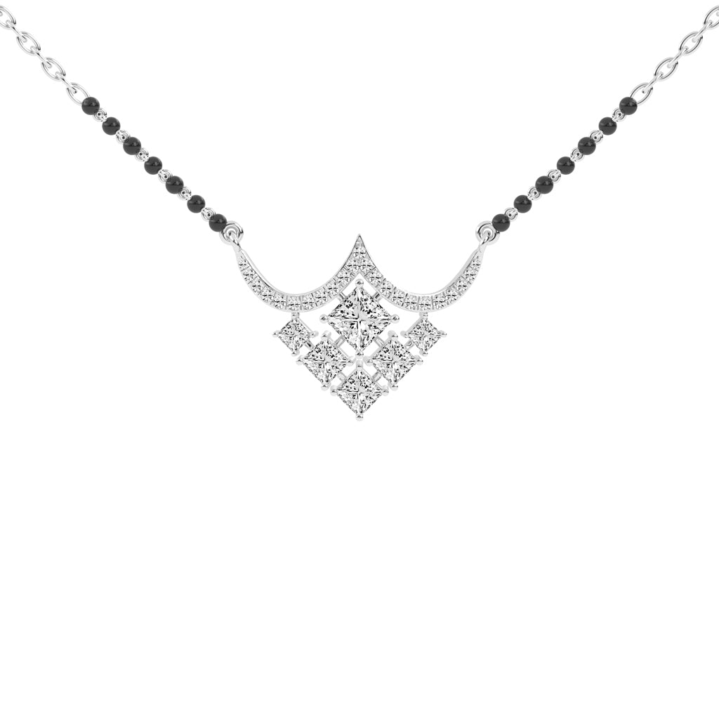 1.75Ct Princess Shape Solitaire Mangalsutra
