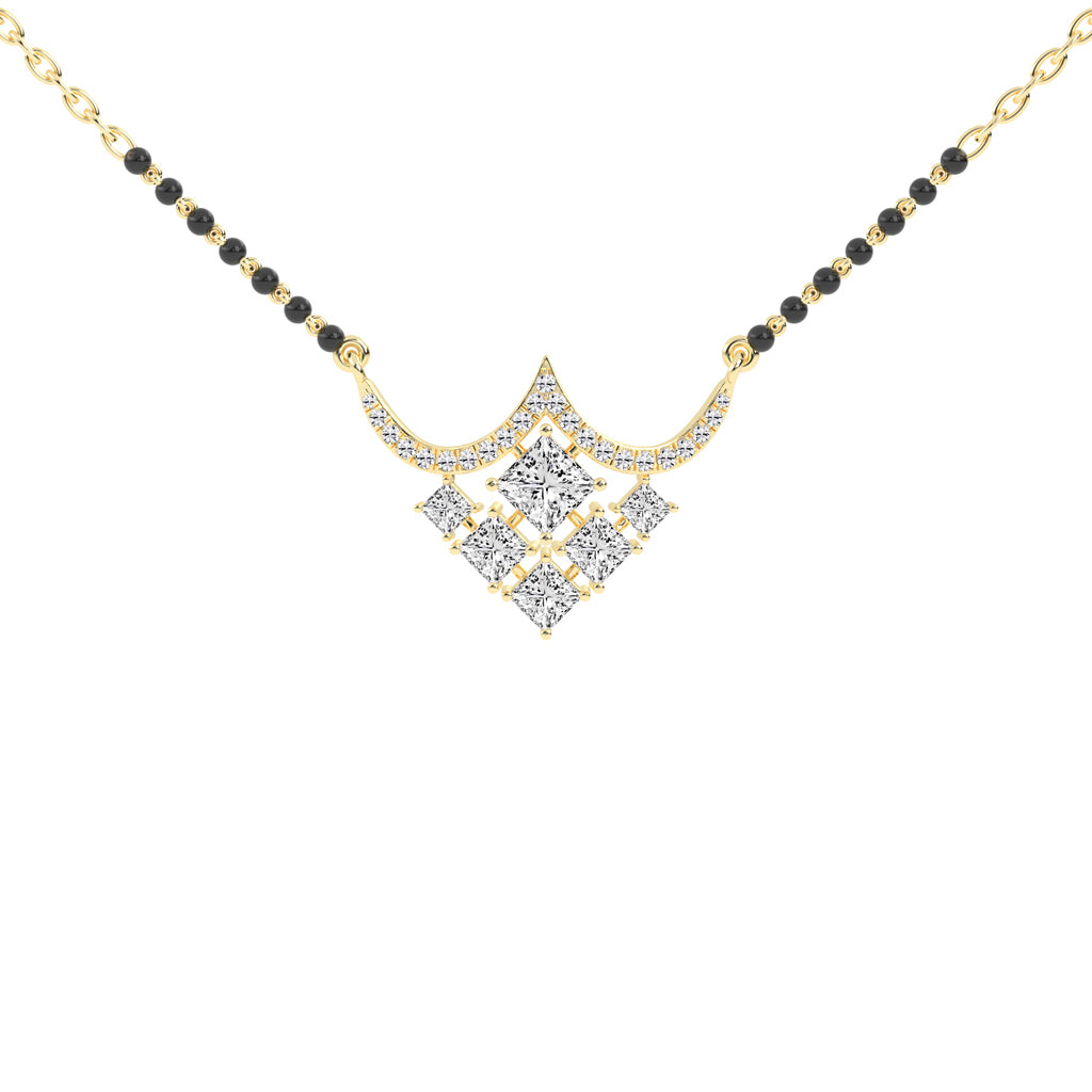 1.75Ct Princess Shape Solitaire Mangalsutra