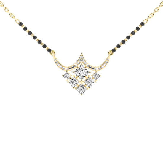 1.75Ct Princess Shape Solitaire Mangalsutra
