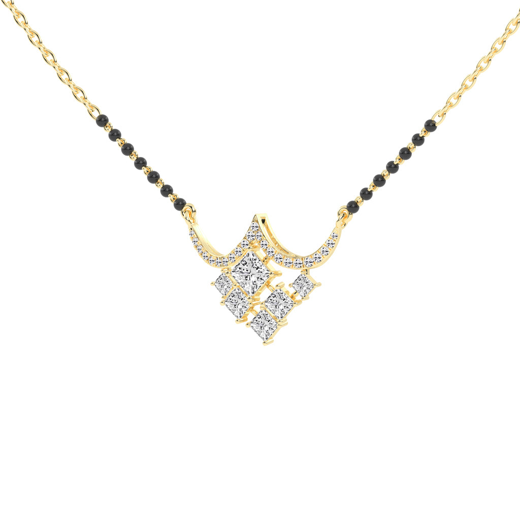 1.75Ct Princess Shape Solitaire Mangalsutra