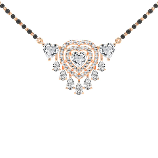 4.25Ct Heart Shape Solitaire Mangalsutra