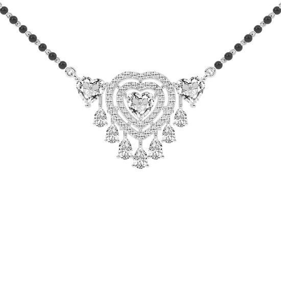 4.25Ct Heart Shape Solitaire Mangalsutra
