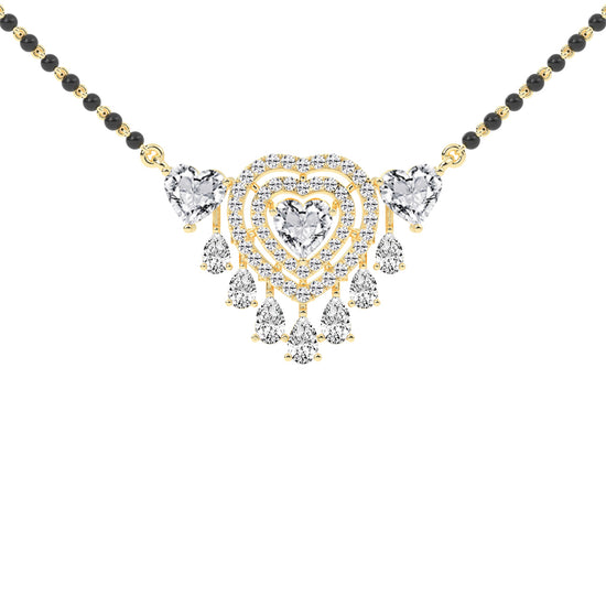 4.25Ct Heart Shape Solitaire Mangalsutra
