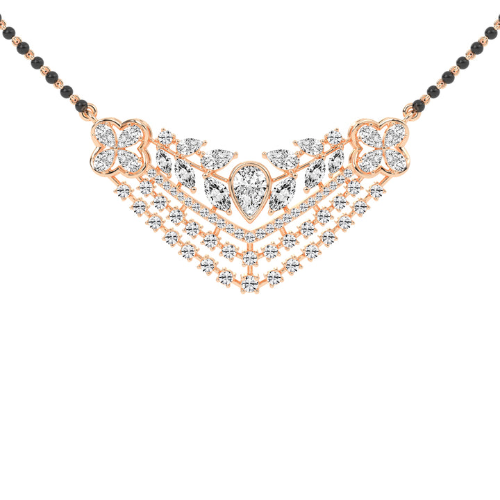 4.25Ct Pear Shape Fancy Mangalsutra