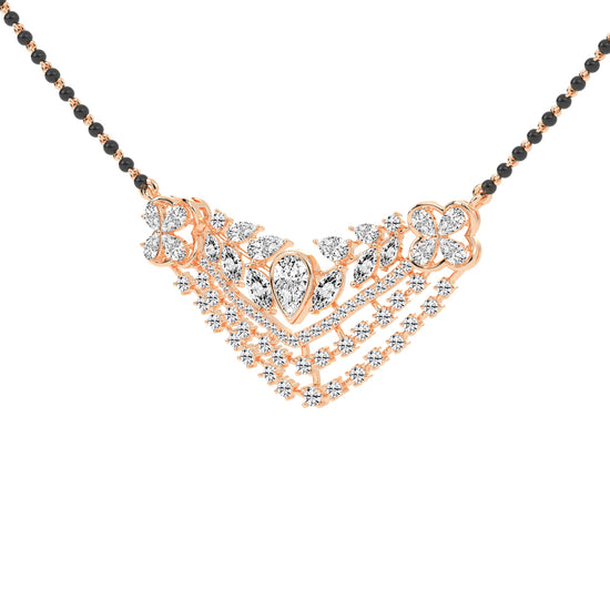 4.25Ct Pear Shape Fancy Mangalsutra