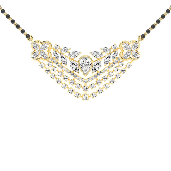 4.25Ct Pear Shape Fancy Mangalsutra