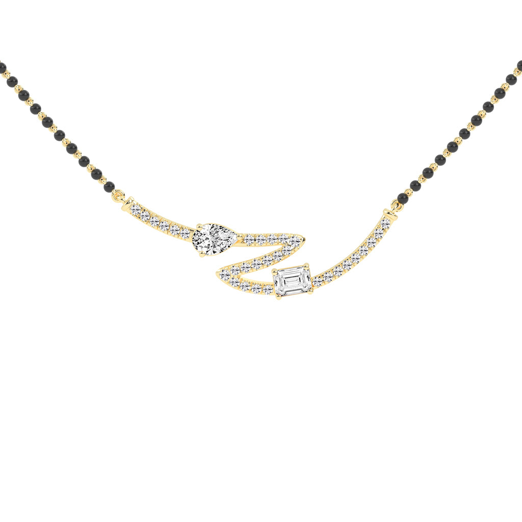 2.25Ct Pear Shape Fancy Mangalsutra