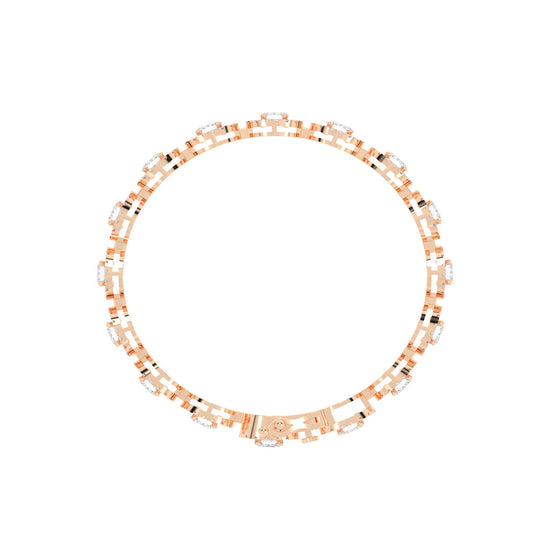 Elegant Red Stone Halo Gold Bracelet