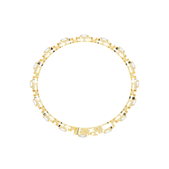 Elegant Red Stone Halo Gold Bracelet