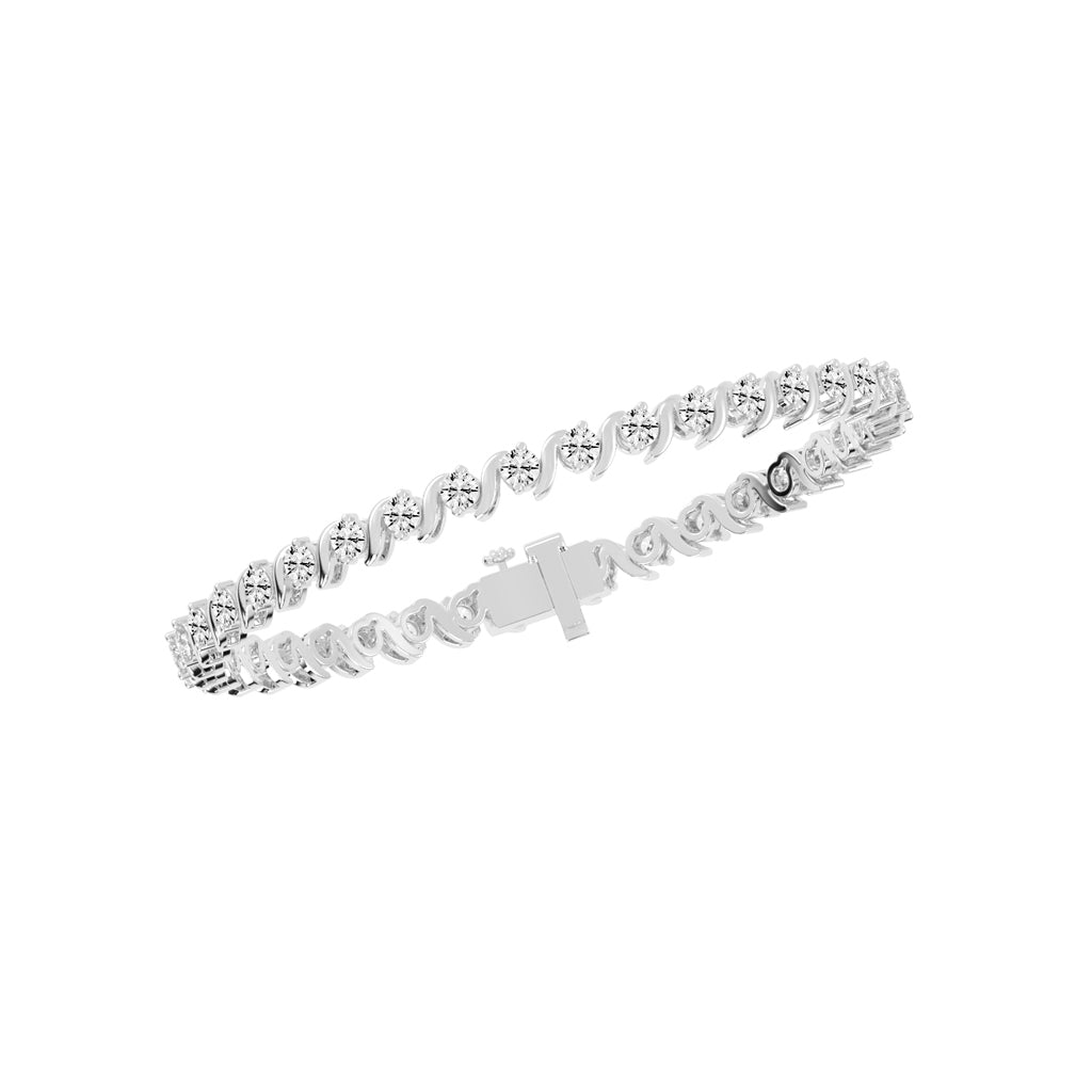 Zuri Shared Setting Round Cut Fancy Lab Diamond Bracelet