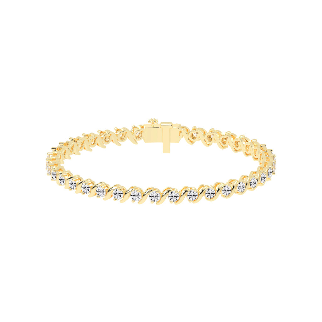 Zuri Shared Setting Round Cut Fancy Lab Diamond Bracelet