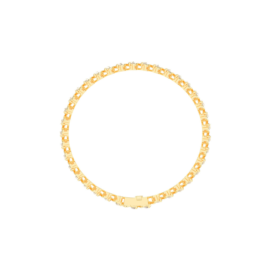 Zuri Shared Setting Round Cut Fancy Lab Diamond Bracelet