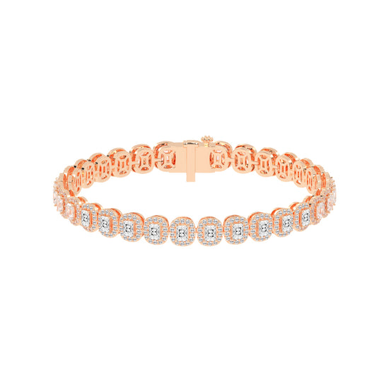 Elysia Bezel Setting Emerald Tennis Lab Diamond Bracelet