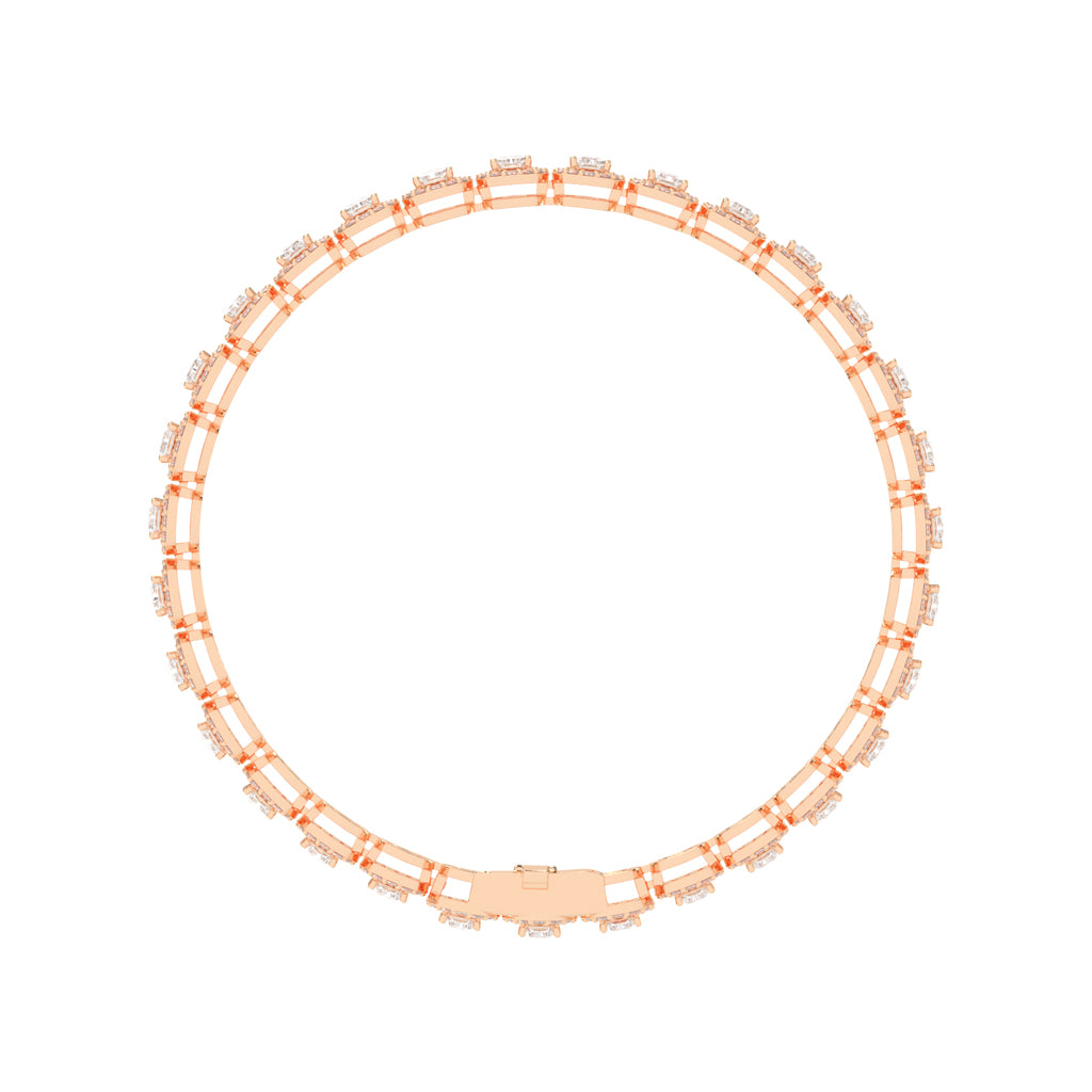 Elysia Bezel Setting Emerald Tennis Lab Diamond Bracelet