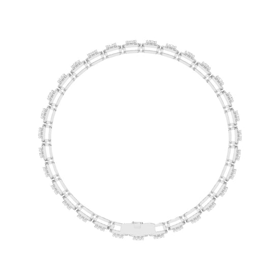Elysia Bezel Setting Emerald Tennis Lab Diamond Bracelet