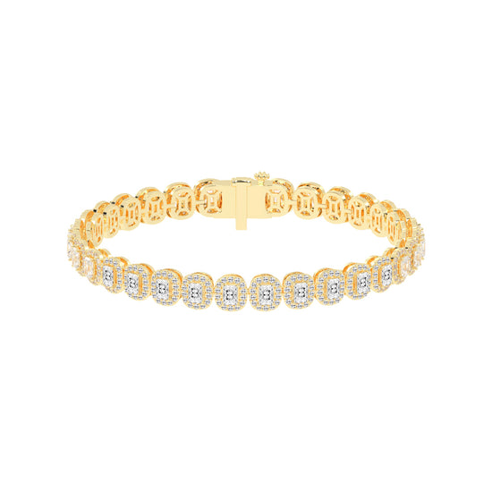 Elysia Bezel Setting Emerald Tennis Lab Diamond Bracelet