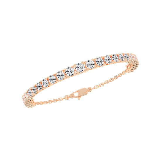 Neva Shared Prong Round Cut Tennis Lab Diamond Bracelet