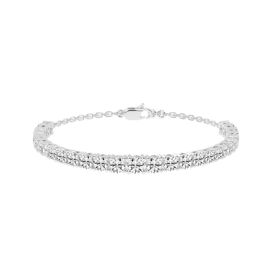 Neva Shared Prong Round Cut Tennis Lab Diamond Bracelet