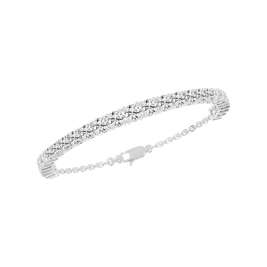 Neva Shared Prong Round Cut Tennis Lab Diamond Bracelet
