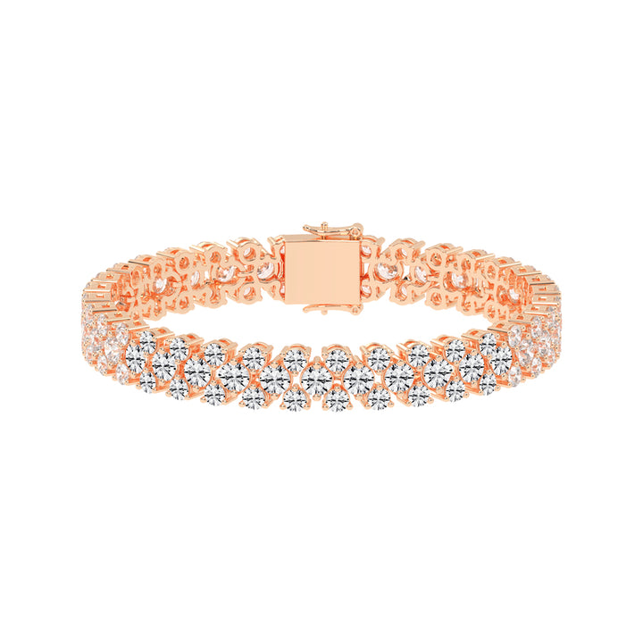 Brio Three Row Round Cut Fancy Lab Diamond Bracelet