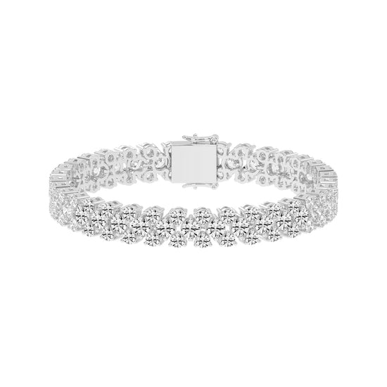 Brio Three Row Round Cut Fancy Lab Diamond Bracelet