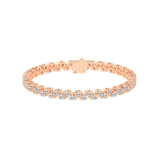Calyx Alternative Two Row Round Cut Fancy Lab Diamond Bracelet