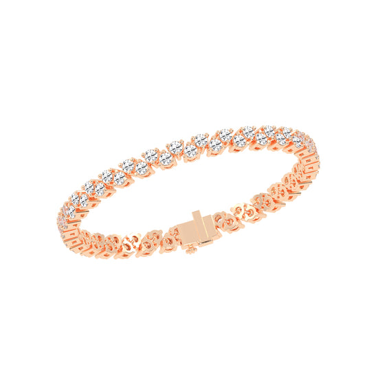 Calyx Alternative Two Row Round Cut Fancy Lab Diamond Bracelet