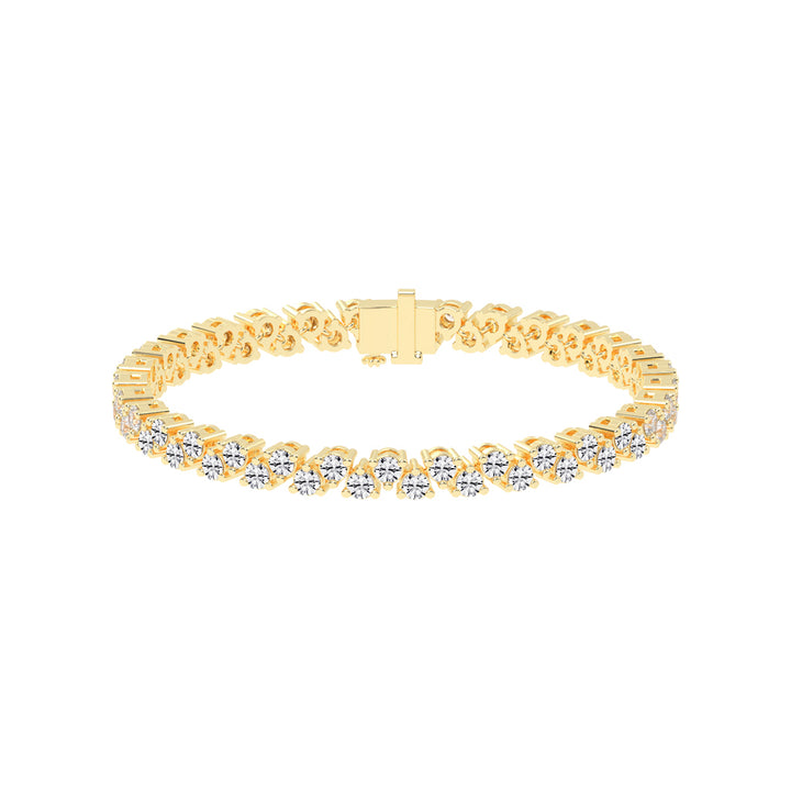 Calyx Alternative Two Row Round Cut Fancy Lab Diamond Bracelet