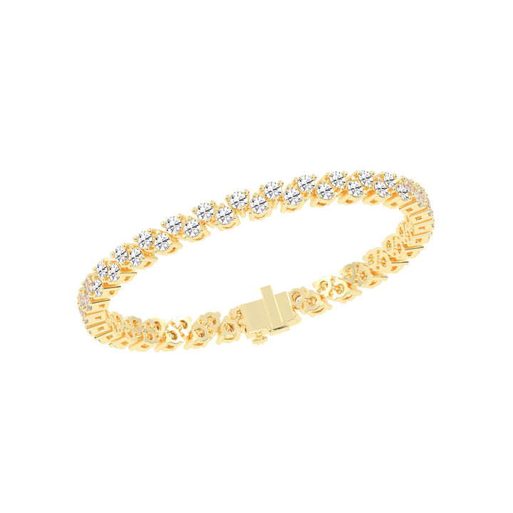 Calyx Alternative Two Row Round Cut Fancy Lab Diamond Bracelet