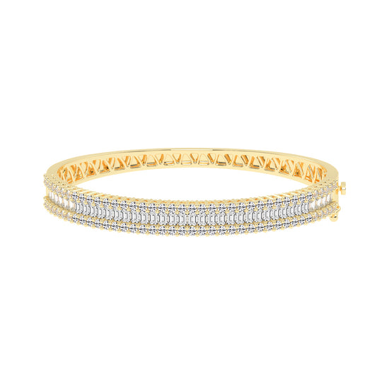 Mylia Three Row Emerald Cut Fancy Lab Diamond Bracelet