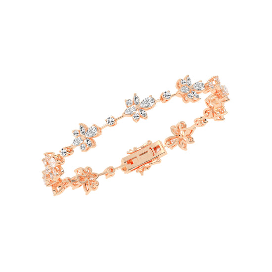 Lina Flower Style Pear Cut Fancy Lab Diamond Bracelet