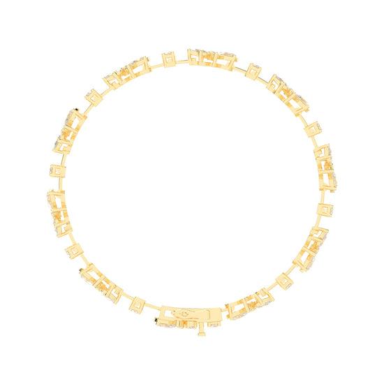 Lina Flower Style Pear Cut Fancy Lab Diamond Bracelet