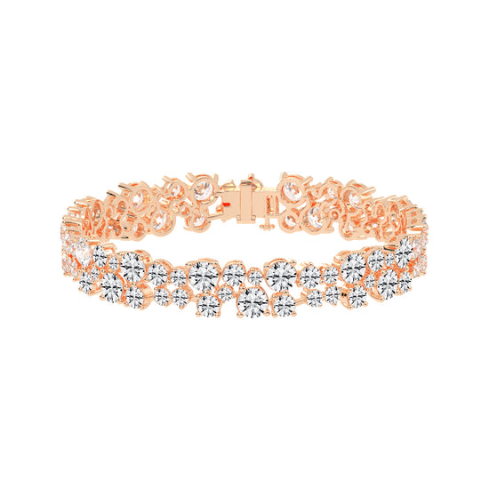 Vion Alternative Two Row Round Cut Fancy Lab Diamond Bracelet