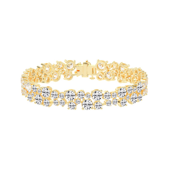 Vion Alternative Two Row Round Cut Fancy Lab Diamond Bracelet