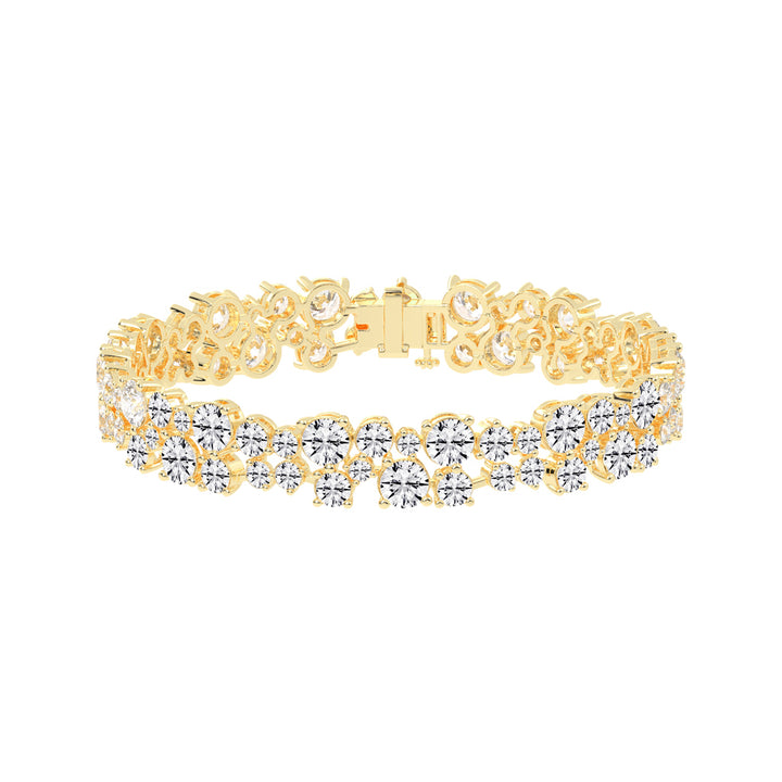 Vion Alternative Two Row Round Cut Fancy Lab Diamond Bracelet