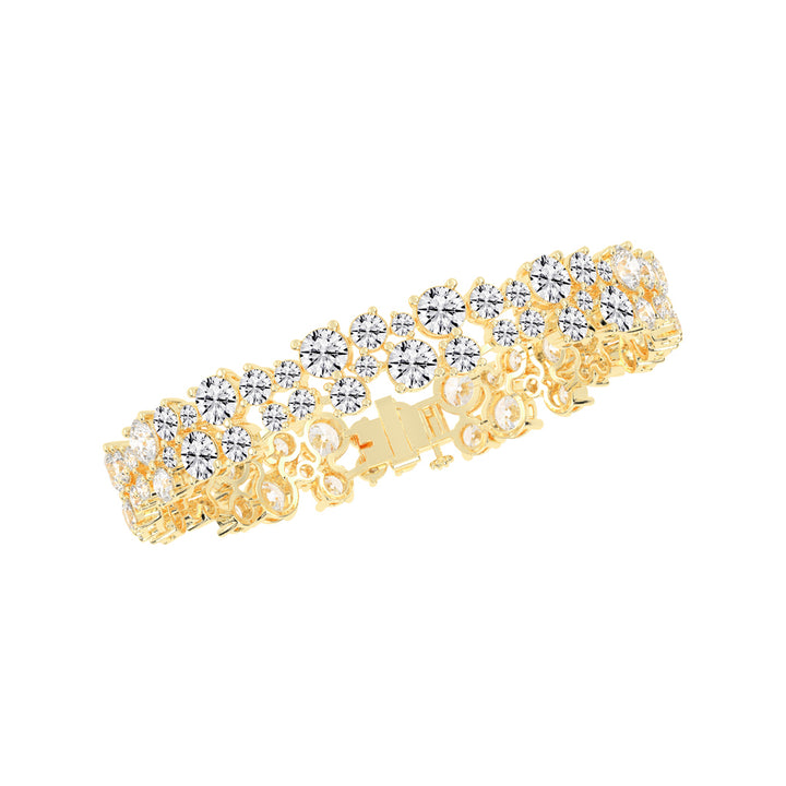 Vion Alternative Two Row Round Cut Fancy Lab Diamond Bracelet